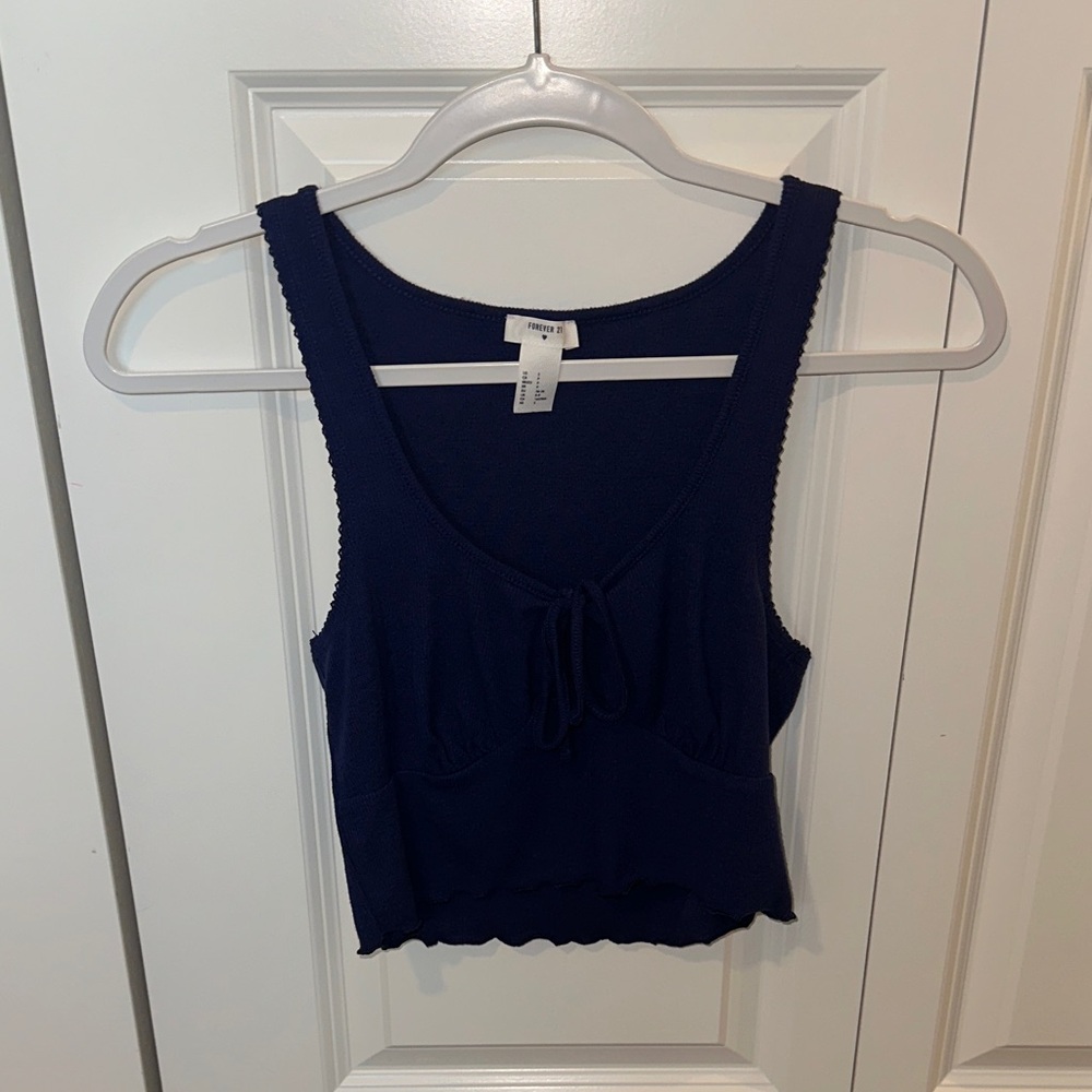 Forever 21 Navy Blue Crop Top